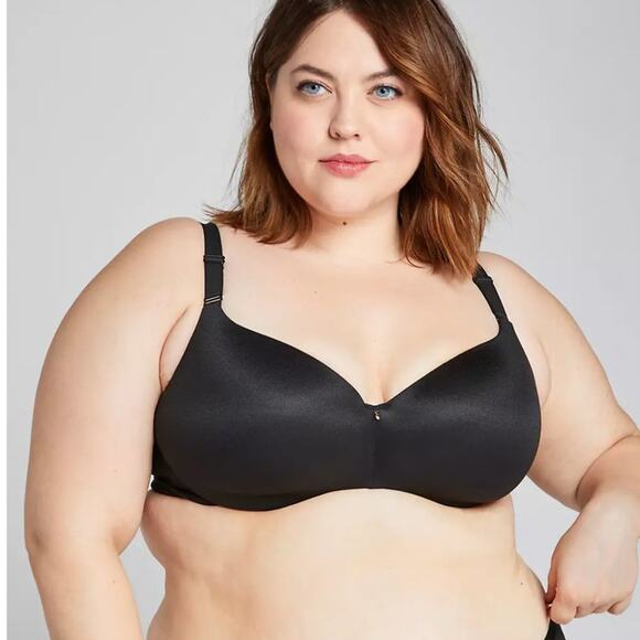 Cacique Black Invisible Backsmoother Lightly Lined Balconette Bra 44DD - Picture 1 of 10